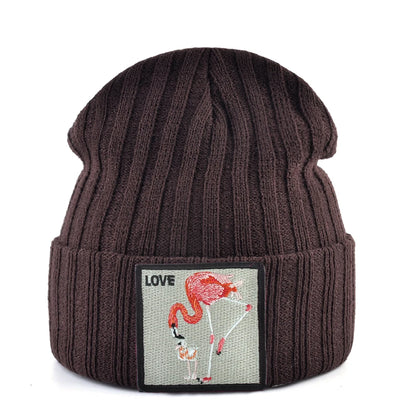 Skullies Beanies Women Autumn Winter Streetwear Knit Beanies Hat Men Knitted Solid Color Bonnet Gorras With Embroidery Patch Cap