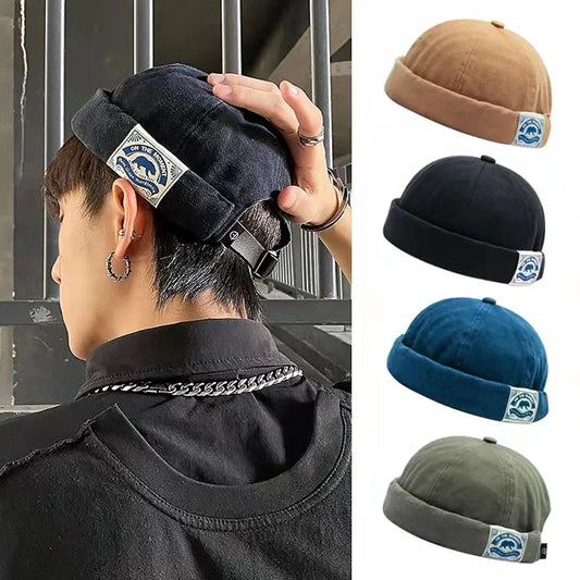 Unisex Cotton Brimless Docker Cap – Retro Skullcap Street Hip Hop Summer Hat