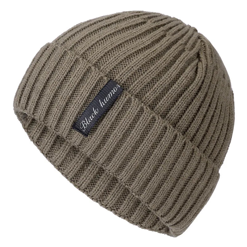 New Unisex Letter Warm Winter Hats Stylish Add Fur Lined Soft Beanie Cap Thick Winter Knitted Hats For Men & Women Dropshipping