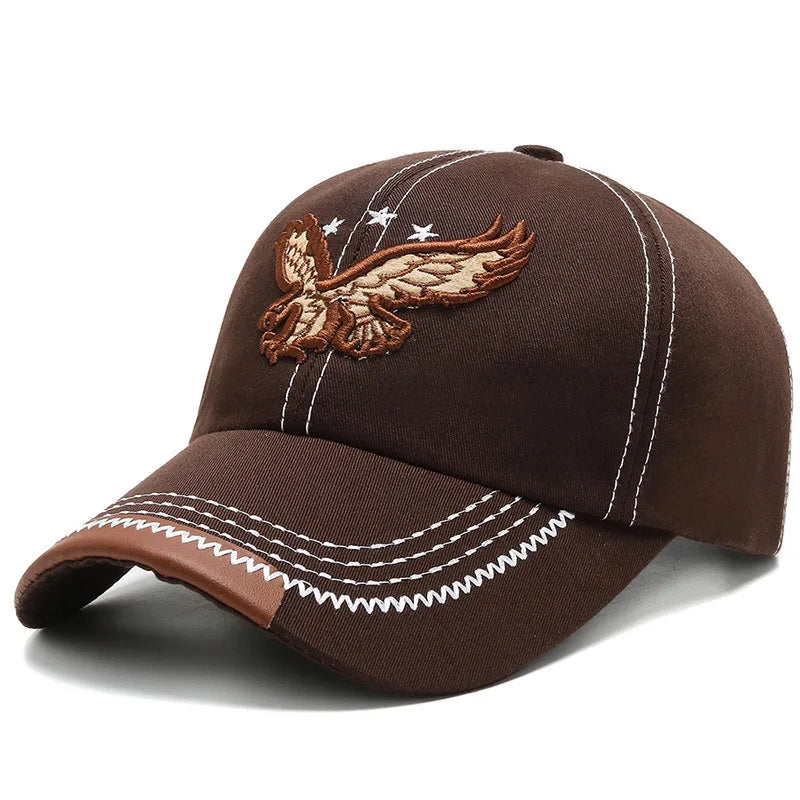 New Cool Women Men Baseball Cap Casual Male Female Snapback Hat Adjustable 3D Eagle Embroidery Sun Hat