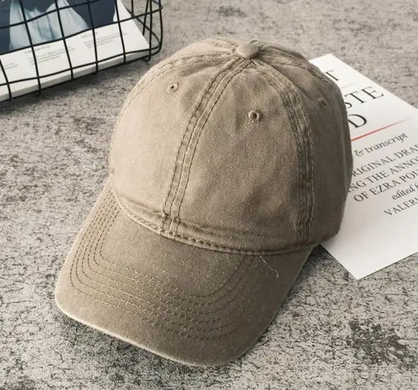 Women Men Cotton Solid Baseball Cap Fashion Snapback Hat Female Outdoor Simple Washed Vintage Visor Casual Cap Hat For Women Men