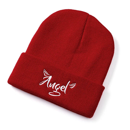 women men knitted Beanie hat Embroidery Letters autumn winter cap boy girl kids beanie cap hat for women men