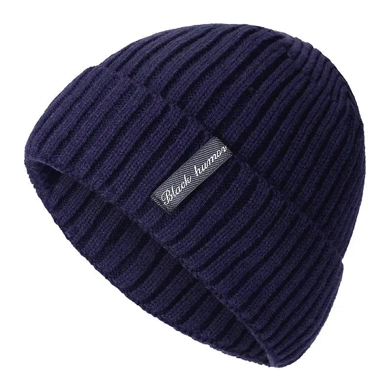 New Unisex Letter Warm Winter Hats Stylish Add Fur Lined Soft Beanie Cap Thick Winter Knitted Hats For Men & Women Dropshipping