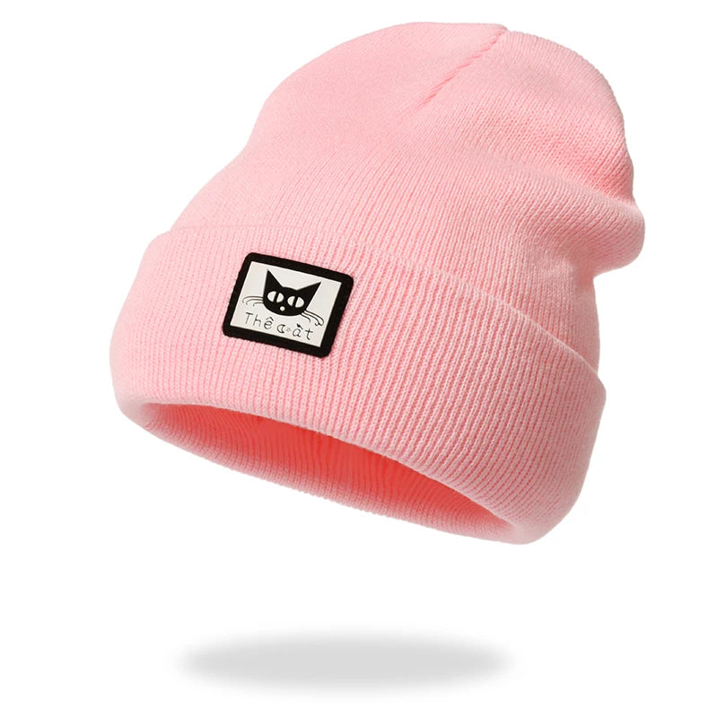 New Women Men Knitted Beanie Hat Cap Autumn Winter Male Lady Casual Embroidered Boy Girl Cap Hat For Women Men