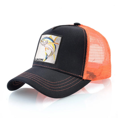 Breathable Mesh Baseball Cap Women Fashion Trucker Caps With Albacore Patch Men's Hip Hop Baseball Hat Snapback Bone Casquette