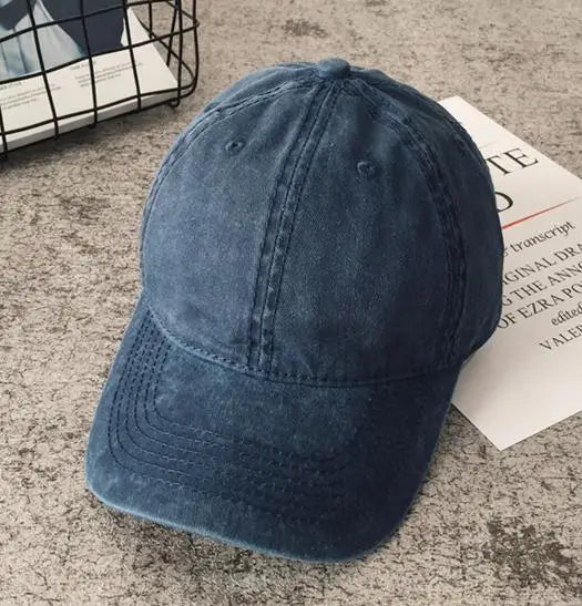 Women Men Cotton Solid Baseball Cap Fashion Snapback Hat Female Outdoor Simple Washed Vintage Visor Casual Cap Hat For Women Men