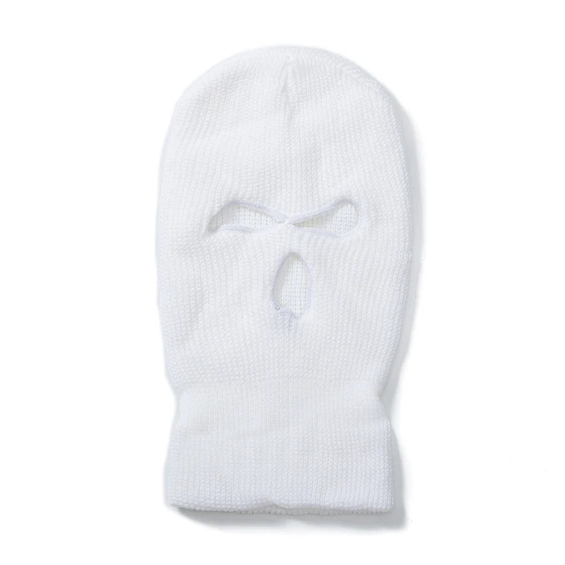 Hot Sale Unisex Balaclava Full Cover Style Ski Mask Hat 3 Holes Winter Hat Tactical Windproof Ribbed Knit Beanie Winter Warm Cap