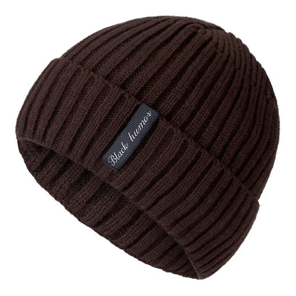 New Unisex Letter Warm Winter Hats Stylish Add Fur Lined Soft Beanie Cap Thick Winter Knitted Hats For Men & Women Dropshipping