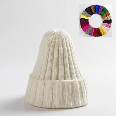 Winter Hat Female Unisex Cotton Blends Solid Warm Soft HIP HOP Knitted Hats Men Caps Women Skullies Beanies Girl Wholesale
