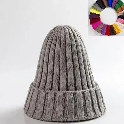 Winter Hat Female Unisex Cotton Blends Solid Warm Soft HIP HOP Knitted Hats Men Caps Women Skullies Beanies Girl Wholesale