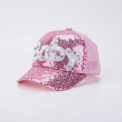 COKK Children Snapback Bone Sequins Mesh Baseball Cap Kids Baby Hats For Girls Boys 2-8 Years Hip Hop Child Cap Summer Sun Vsor