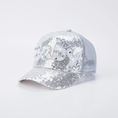 COKK Children Snapback Bone Sequins Mesh Baseball Cap Kids Baby Hats For Girls Boys 2-8 Years Hip Hop Child Cap Summer Sun Vsor