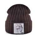Men's Beanie With Wolf Patch Autumn Knitted Skullies Caps Women Winter Soft Knit Bonnet Beanies Fashion Hip Hop Gorras Hats