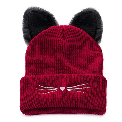 Cute Cat Ear Women Beanie Hat Warm Winter Hats For Women