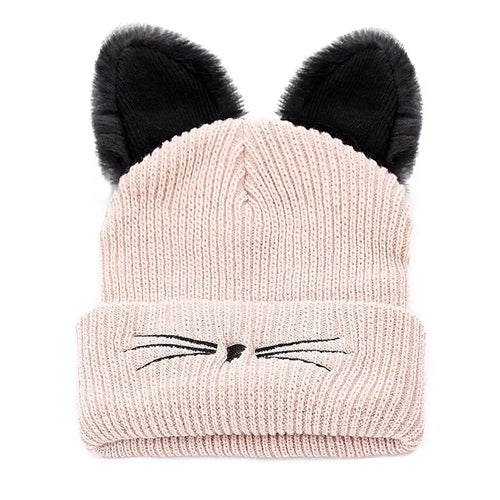 Cute Cat Ear Women Beanie Hat Warm Winter Hats For Women