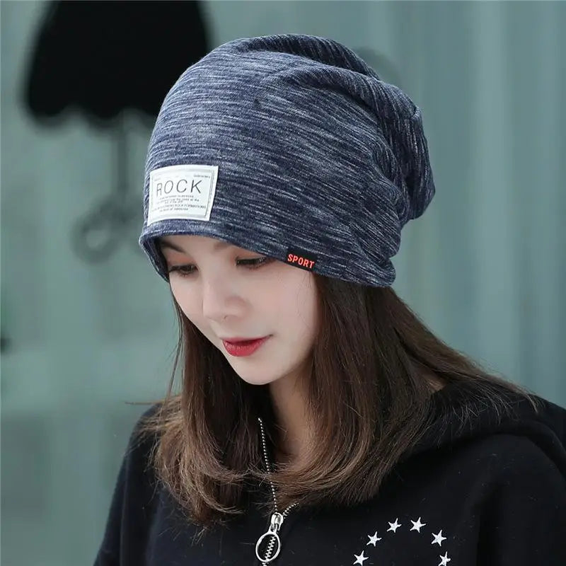 New Casual Women Hat Ladies Knitted Spring Autumn Cap Women's Skullies Beanies Headgear Lady Beanie Bonnet Head Cap Hip Hop