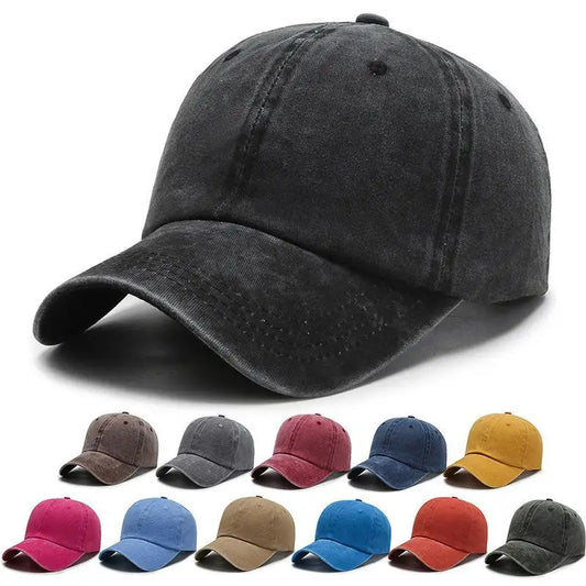 Baseball Cap Women Men Unisex Washed Cotton Adjustable Solid Color Couple Cap Vintage Dad Hat Snapback Outdoor Sport Trucker Cap