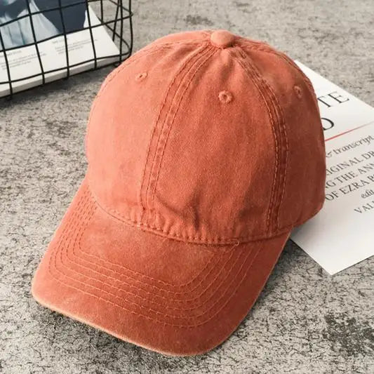 Women Men Cotton Solid Baseball Cap Fashion Snapback Hat Female Outdoor Simple Washed Vintage Visor Casual Cap Hat For Women Men