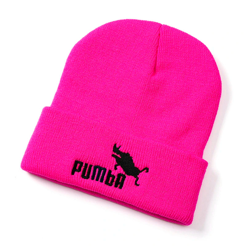 women men knitted Beanie hat Embroidery Letters autumn winter cap boy girl kids beanie cap hat for women men