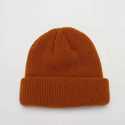Hats For Women Black Beanie Knitted Hat Winter Men's Hats Women Beanies For Ladies Skullcap Solid Cap Retro Brimless Baggy