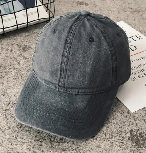 Women Men Cotton Solid Baseball Cap Fashion Snapback Hat Female Outdoor Simple Washed Vintage Visor Casual Cap Hat For Women Men