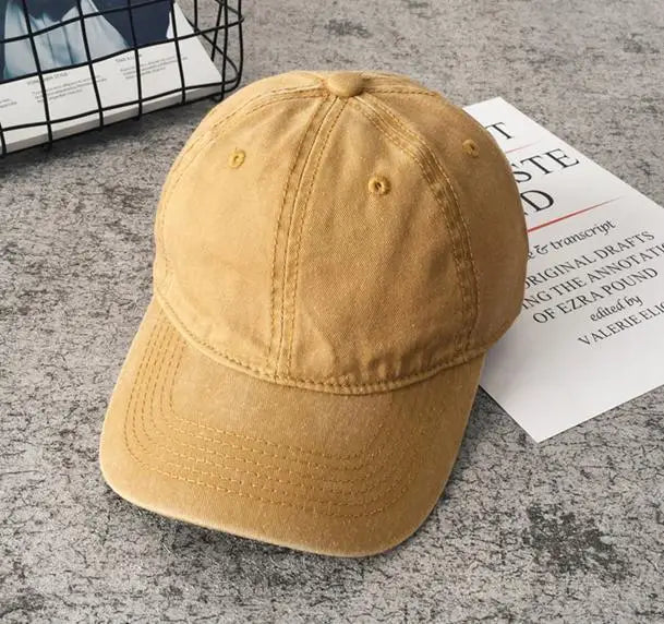 Women Men Cotton Solid Baseball Cap Fashion Snapback Hat Female Outdoor Simple Washed Vintage Visor Casual Cap Hat For Women Men