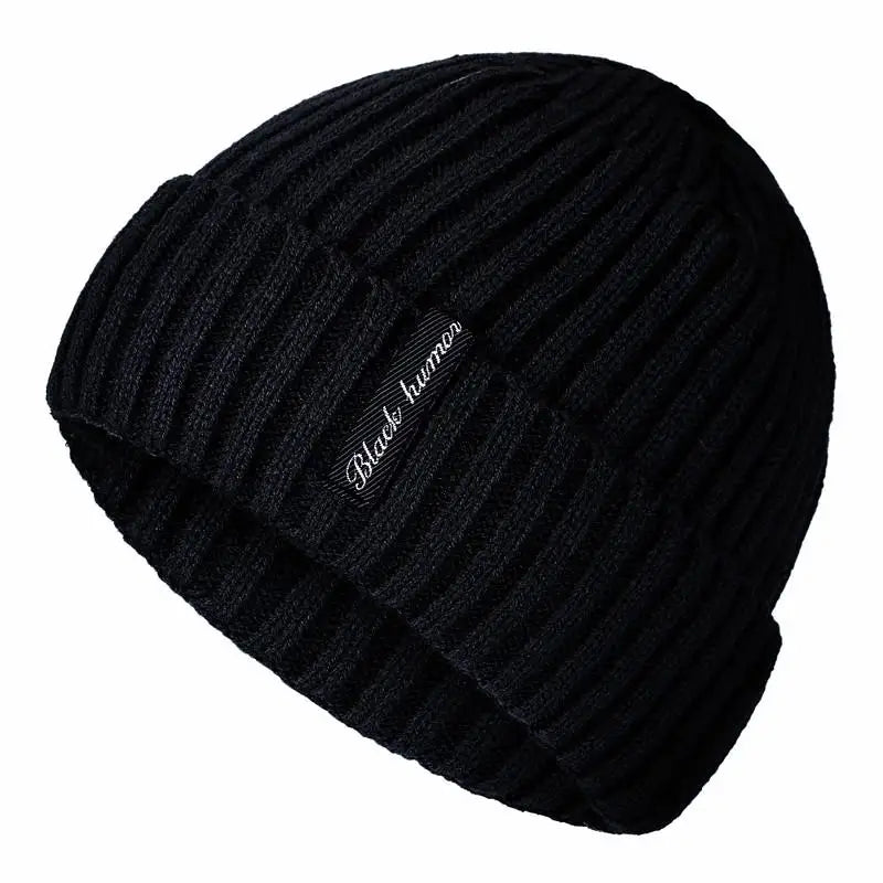 New Unisex Letter Warm Winter Hats Stylish Add Fur Lined Soft Beanie Cap Thick Winter Knitted Hats For Men & Women Dropshipping