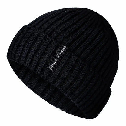New Unisex Letter Warm Winter Hats Stylish Add Fur Lined Soft Beanie Cap Thick Winter Knitted Hats For Men & Women Dropshipping