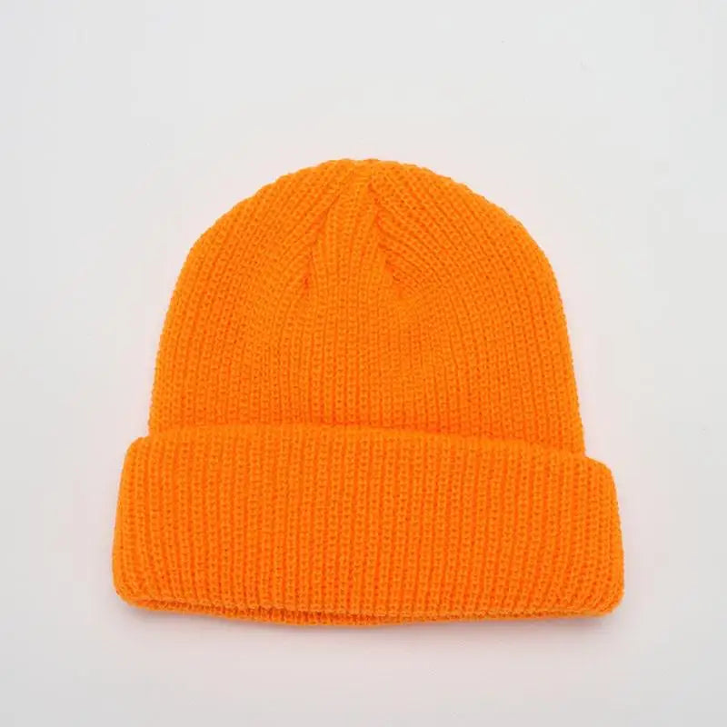 Hats For Women Black Beanie Knitted Hat Winter Men's Hats Women Beanies For Ladies Skullcap Solid Cap Retro Brimless Baggy
