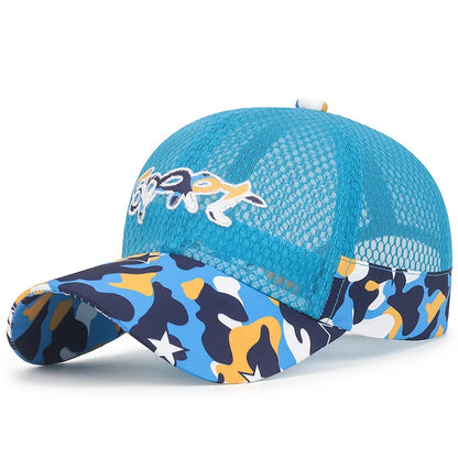 New Cool Mesh Children Kids Camouflage Baseball Cap Summer Breathable Snapback Hat Outdoor Sport Sun Cap Hat For Boy Girl