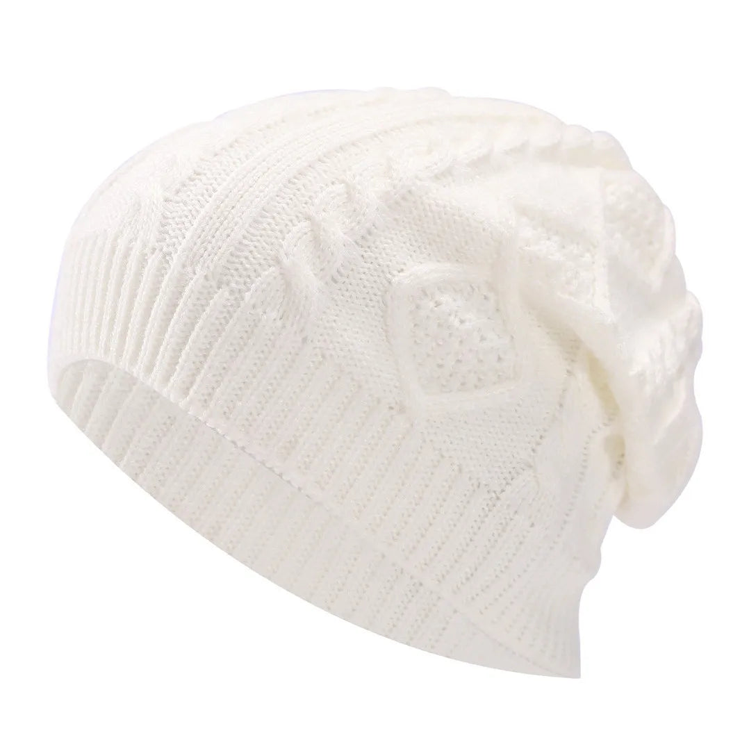 New Cool Women Warm Soft Beanies Hat Cap Lady Apring Autumn Winter Solid Geometric Knitted Casual Bone Cap Hat For Women