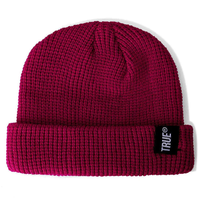 Hot Sale Daily Short Beanie Hat Unisex Sailor Style Winter Hat Men Women Ribbed Knitted Melon Cap True Letter Baggy Skull Hat