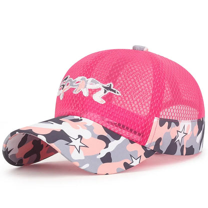 New Cool Mesh Children Kids Camouflage Baseball Cap Summer Breathable Snapback Hat Outdoor Sport Sun Cap Hat For Boy Girl