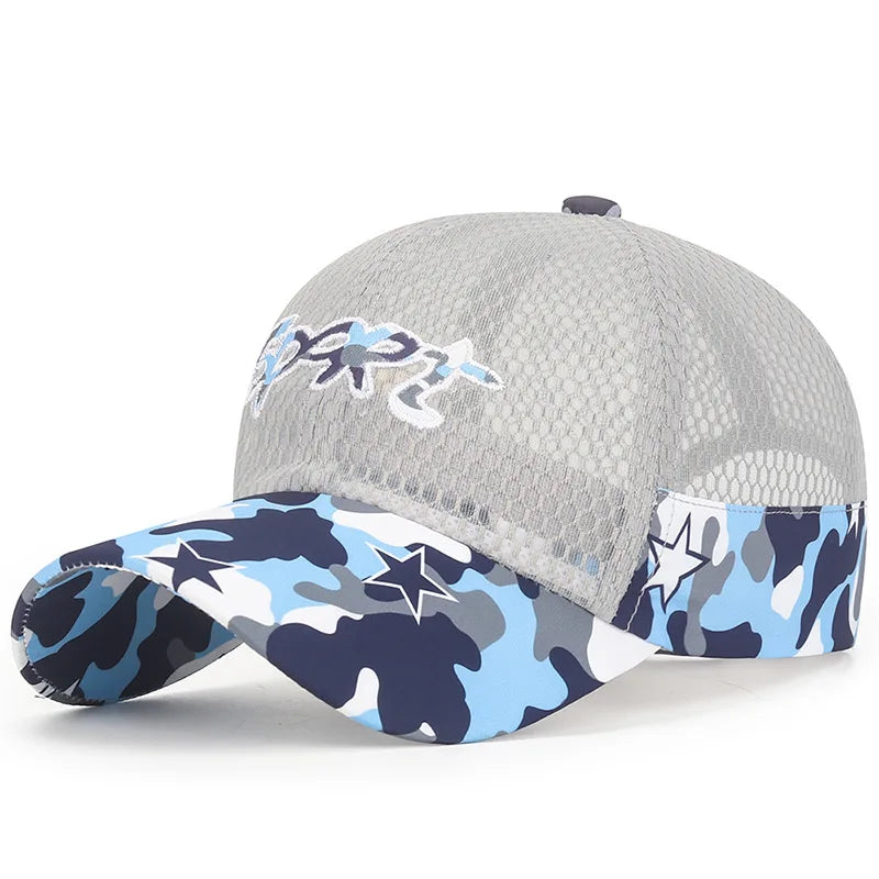 New Cool Mesh Children Kids Camouflage Baseball Cap Summer Breathable Snapback Hat Outdoor Sport Sun Cap Hat For Boy Girl