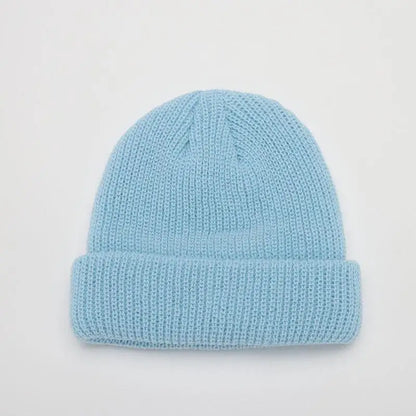 Hats For Women Black Beanie Knitted Hat Winter Men's Hats Women Beanies For Ladies Skullcap Solid Cap Retro Brimless Baggy
