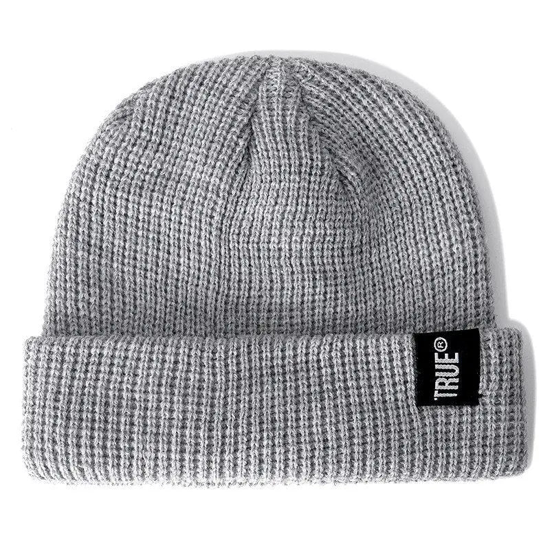 Hot Sale Daily SHORT Beanie Hat Unisex Sailor Style Winter Hat Men Women Ribbed Knitted Melon Cap True Letter Baggy Hat