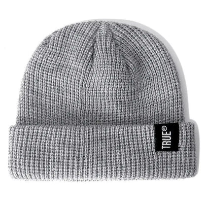 Hot Sale Daily SHORT Beanie Hat Unisex Sailor Style Winter Hat Men Women Ribbed Knitted Melon Cap True Letter Baggy Hat