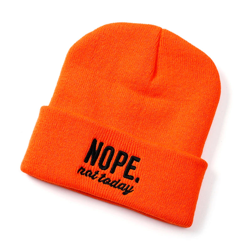 women men knitted Beanie hat Embroidery Letters autumn winter cap boy girl kids beanie cap hat for women men