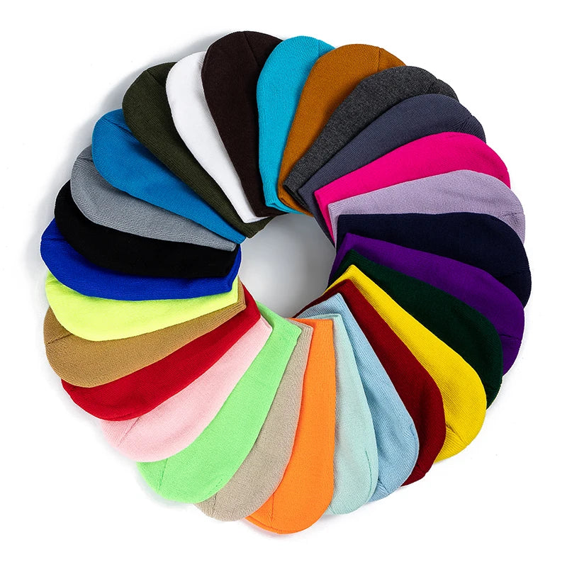 New Unisex Multicolor Autumn & Winter Beanie Hat Men Women Basic Daily Beanie Soft Knitted Hat All-match Streetwear Cap