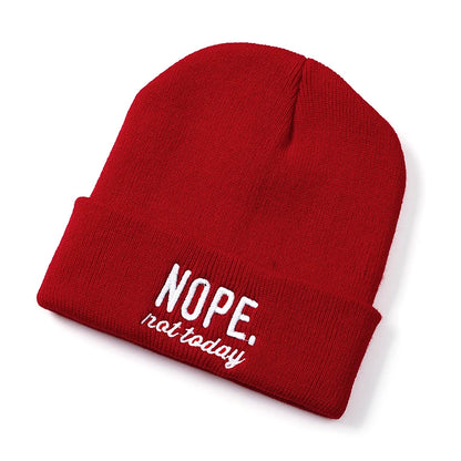 women men knitted Beanie hat Embroidery Letters autumn winter cap boy girl kids beanie cap hat for women men