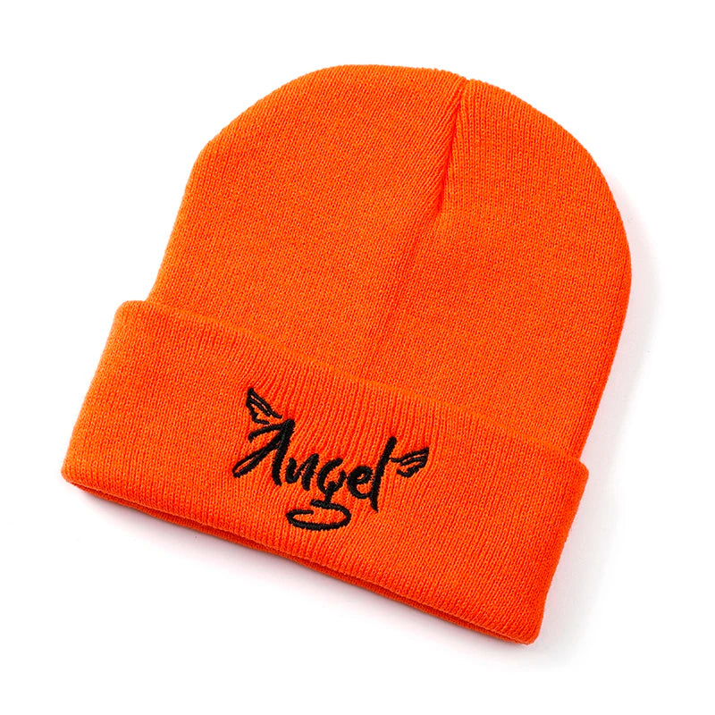 women men knitted Beanie hat Embroidery Letters autumn winter cap boy girl kids beanie cap hat for women men