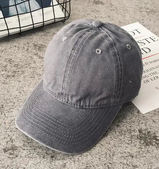 Women Men Cotton Solid Baseball Cap Fashion Snapback Hat Female Outdoor Simple Washed Vintage Visor Casual Cap Hat For Women Men