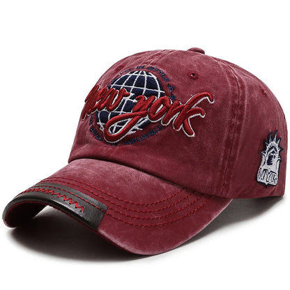 Washed cotton men baseball cap denim snapback sun hat for women gorras casual NEW YORK embroidery retro cap