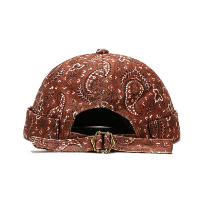 Unisex Brimless Cotton Docker Cap – Vintage Bohemian Adjustable Hip Hop Beanie Hat