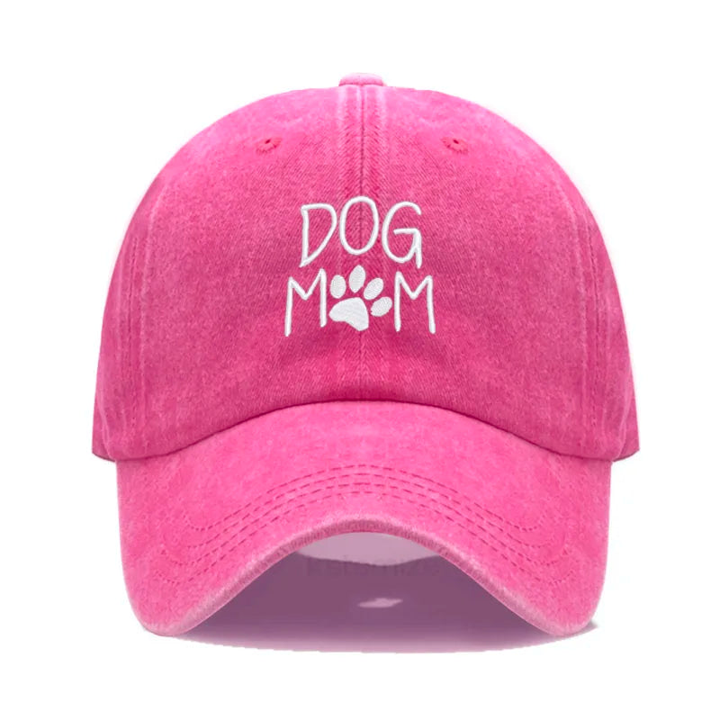 Dog Mom Embroidered Baseball Cap for Women Men Fashion Adjustable Soft Cotton Dad Hat Unisex Classic Golf Caps