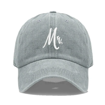 Matching Mr. & Mrs. Baseball Cap Men's Women's Cotton Embroidery Sport Golf Caps Bridal Gift Newlywed Honeymoon Wedding Gift