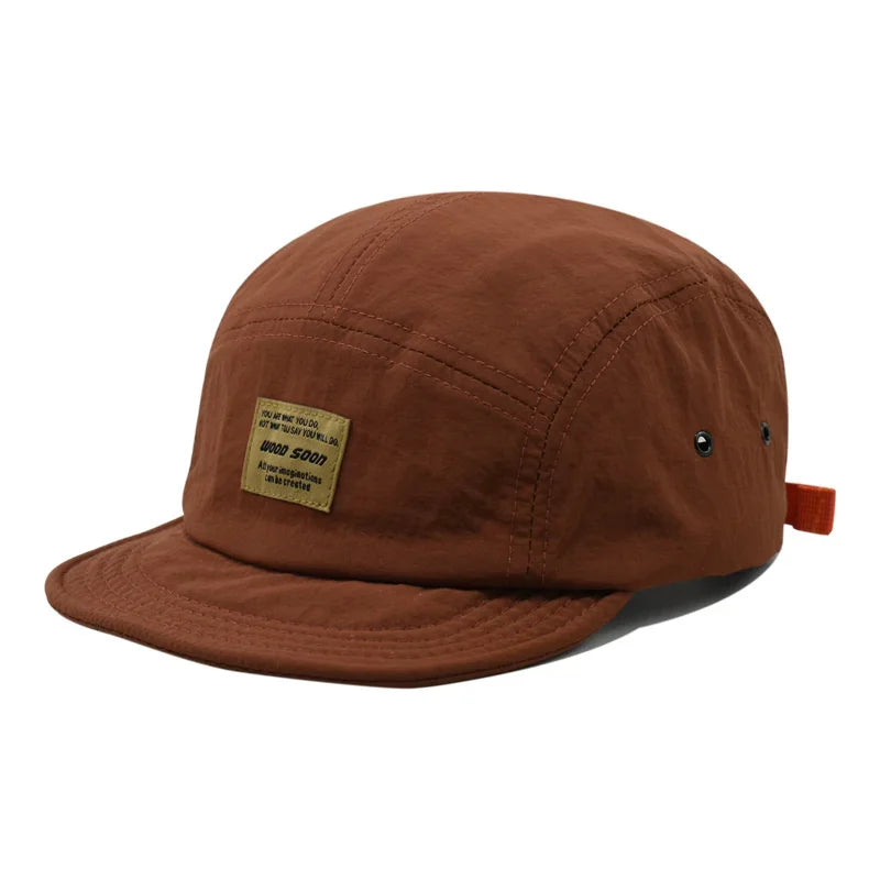 Unisex 5-Panel Snapback Cap – Quick-Dry Flat Brim Summer Casual Sun Hat