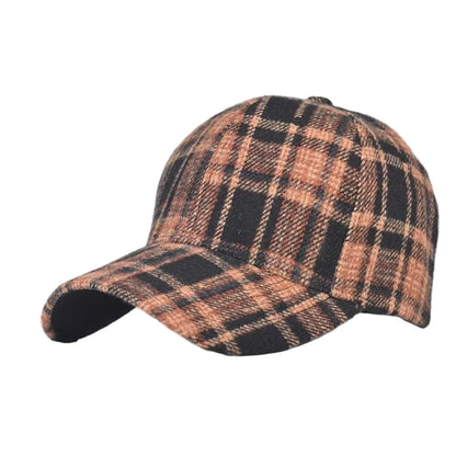 Fall Winter Hat Men's Spring Summer Outdoor Sunscreen Visor Classic Checkered Baseball Cap Hard Top Women's Cap Warm Peaked Cap
