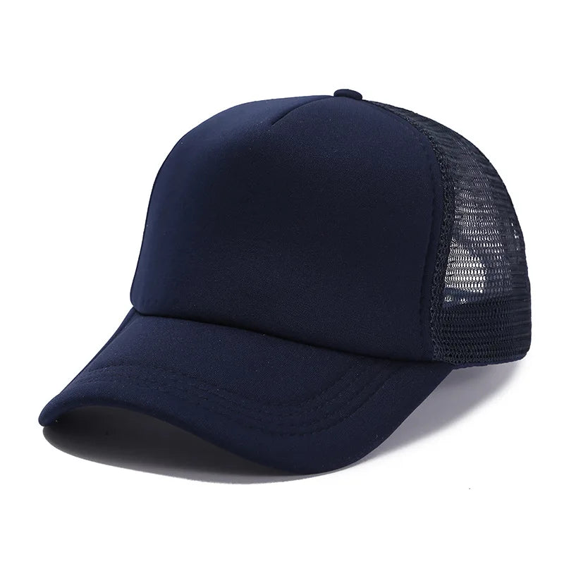 1 Piece Summer Trucker Hat Men Women Net Polyester Baseball Cap Blank Mesh Dad Hats Adjustable Sun Hat Visor