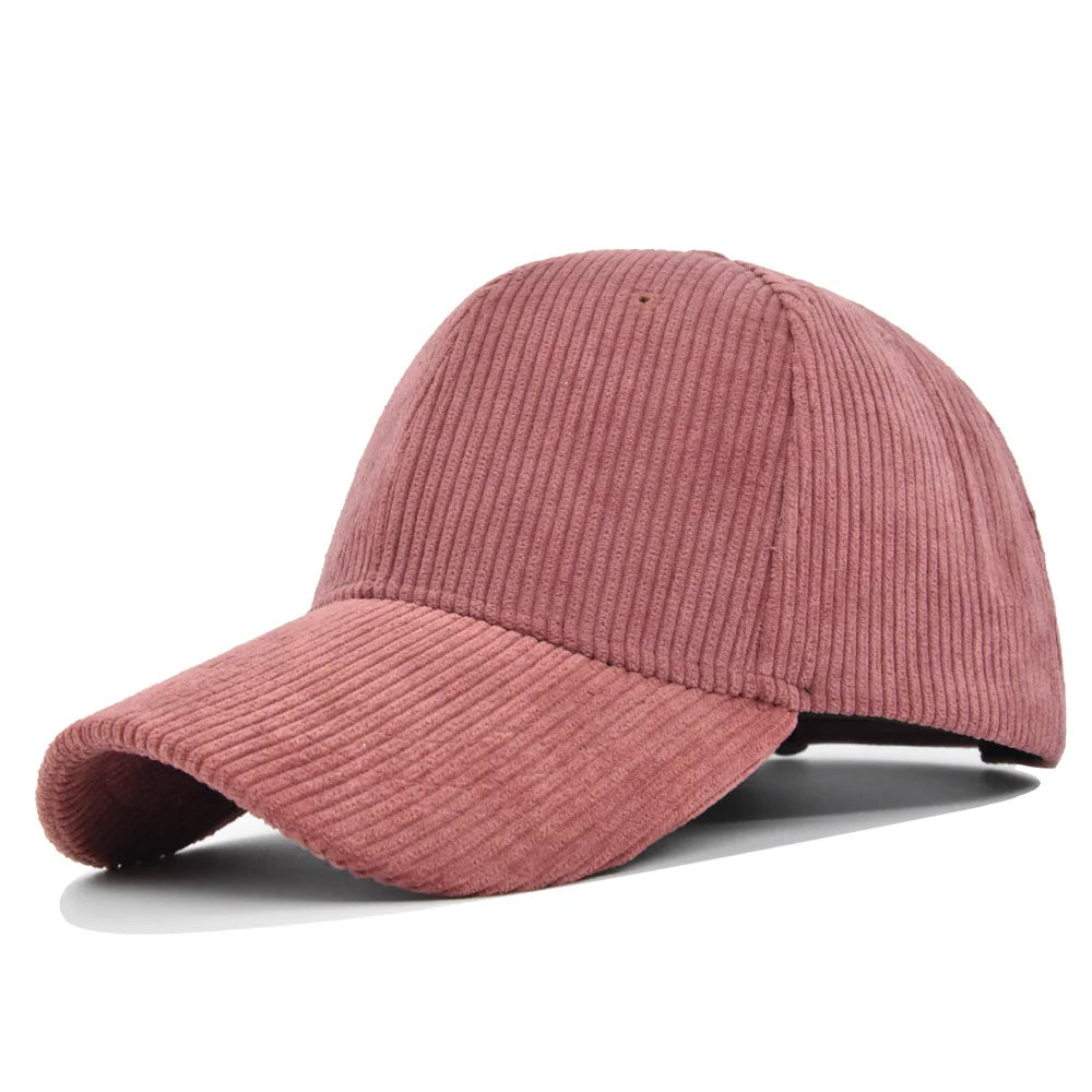 Solid Corduroy Baseball Cap For Women and Men 100%Cotton Vintage Unisex Adjustable Spring Polo Trucker Cap Autumn Winter Sun Hat